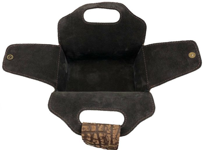 (image for) Brown Cape Buffalo Leather 4 Box Shotgun Shell Carrier